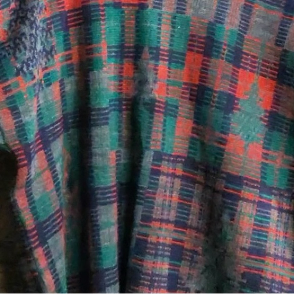 Collectif Men's Red Navy and Green Plaid Crewneck Wool Blend Sweater - Picture 8 of 9